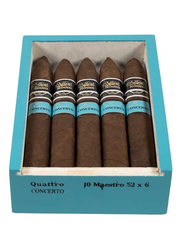 AGING ROOM NICARAGUA CONCERTO MAESTRO 10/BX premium cigar box with Box of 10, Maestro Torpedo, Nicaraguan wrapper