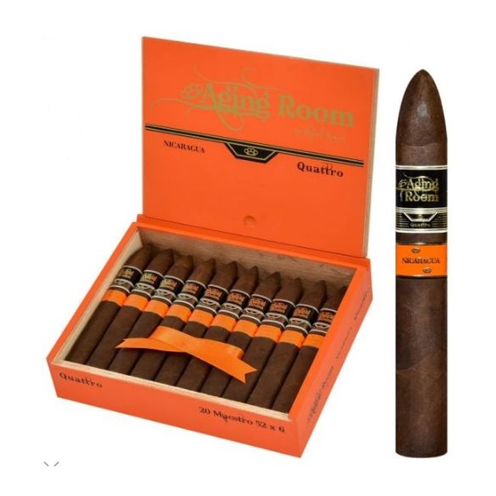 AGING ROOM QUATTRO NICARAGUA MAESTRO 10/BX premium cigar box with Box of 10, Maestro Torpedo, Nicaraguan wrapper