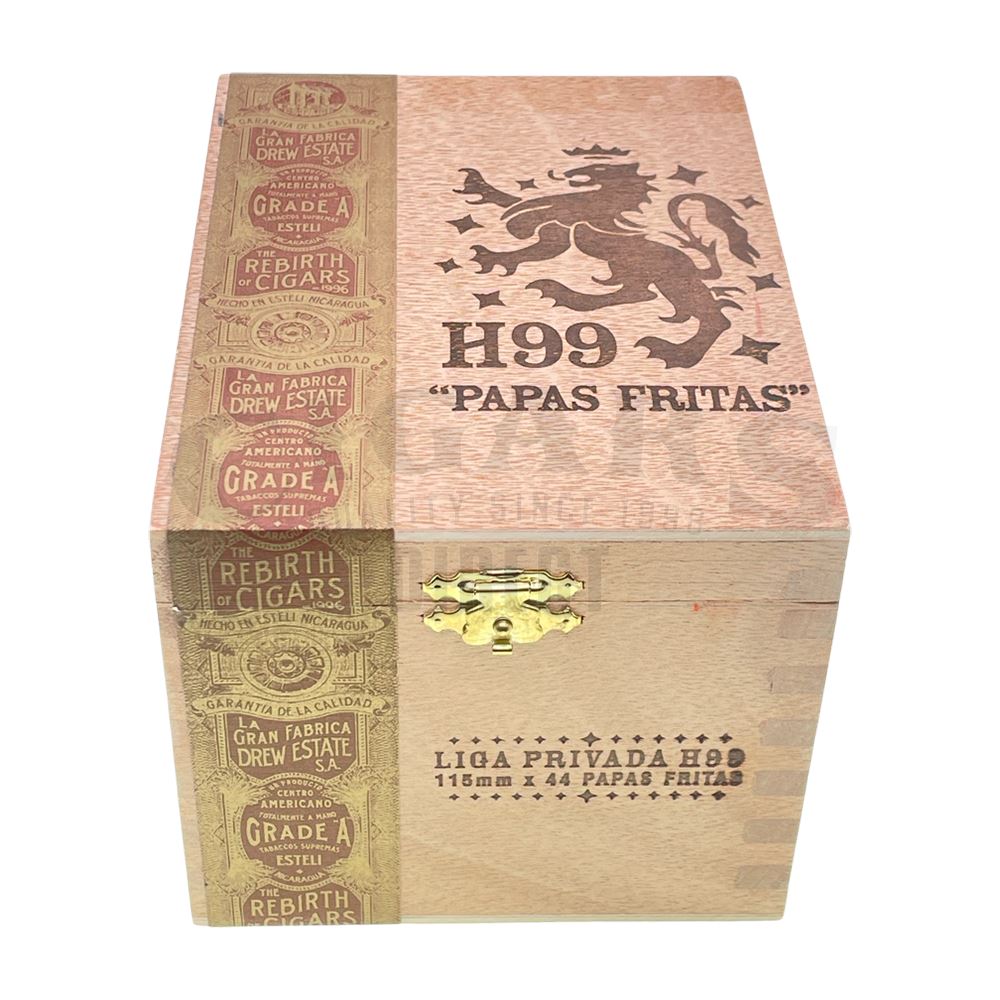 LIGA PRIVADA H99 PAPAS FRITAS 10/BX premium cigar box with Box of 10, Papas Fritas, Connecticut Corojo wrapper