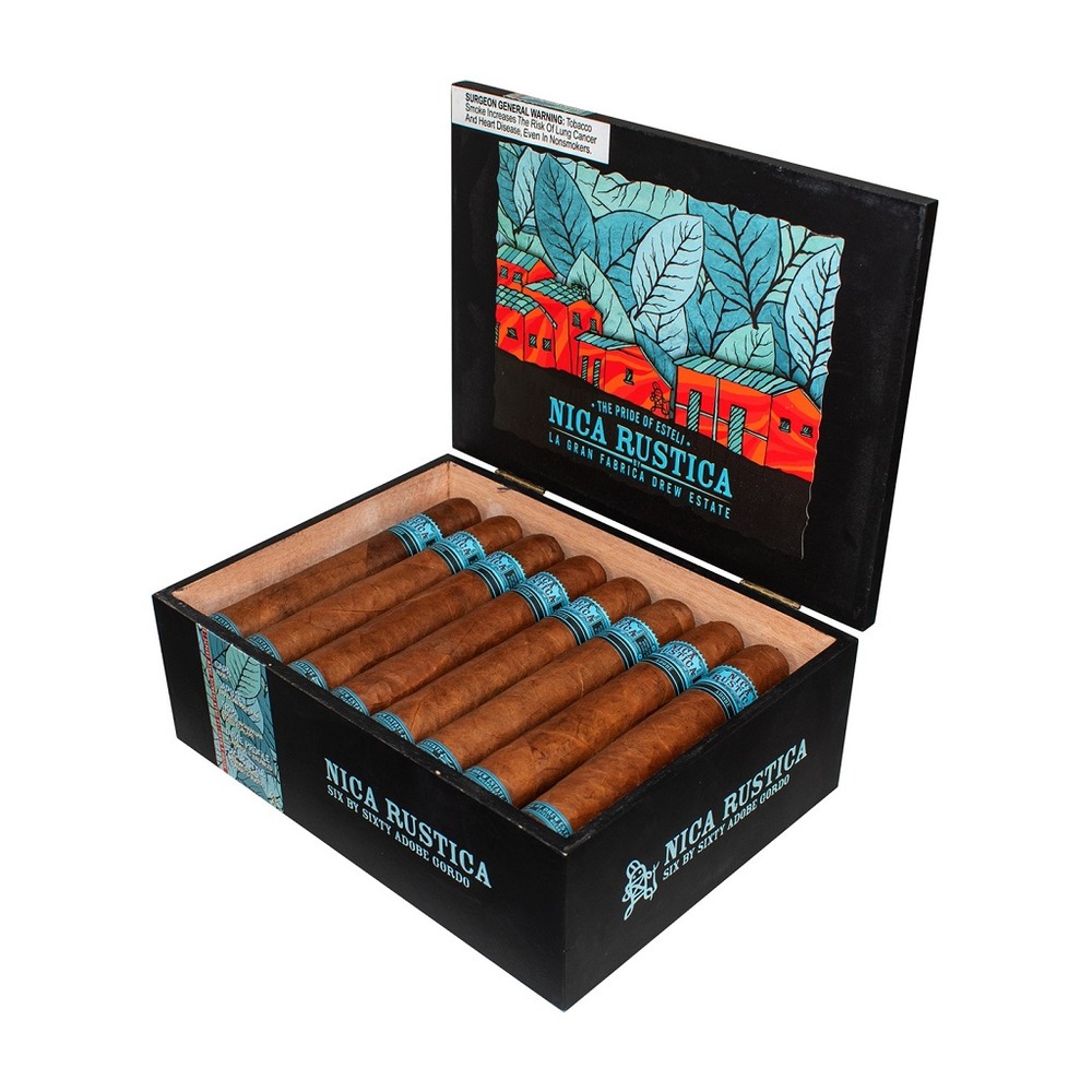 NICA RUSTICA ADOBE GORDO 25/BX premium cigar box with Box of 25, Gordo, Ecuadorian Habano wrapper, Medium-Full strength