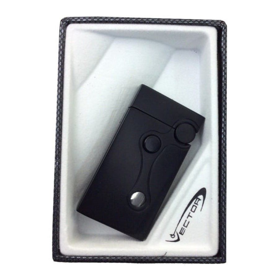 VECTOR (PVECTORCH/04) BLACK MATTE DOUBLE TORCH open cigar box