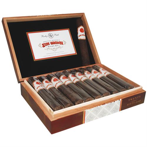 ROCKY PATEL SUN GROWN MADURO SIXTY 20/BX premium cigar box with Box of 20, Sixty, Connecticut Broadleaf Maduro wrapper