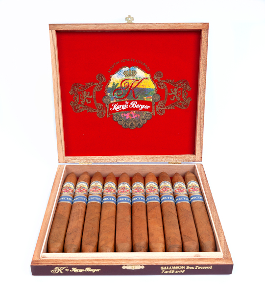 KAREN BERGER CONNECTICUT SALOMON 10/BX premium cigar box with Box of 10, Salomon, Ecuadorian Connecticut wrapper