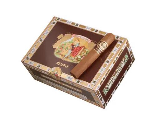 ROMEO Y JULIETA RESERVE ROBUSTO 27/BX premium cigar box with Box of 27, Robusto, Ecuadorian Sumatra wrapper